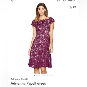 Adrianna Papell Burgundy Lace Dress